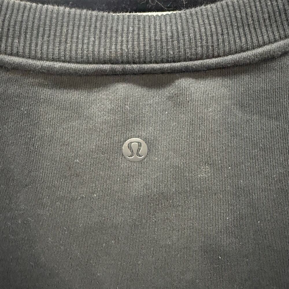 Lululemon Cotton French Terry + Swift T-Shirt Top Black Short Sleeve Crop 6/8 - Picture 3 of 4